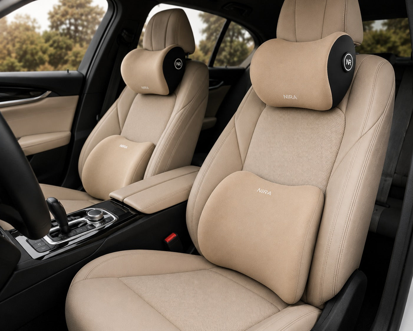 Set Premium Suport Lombar și Tetieră Auto – Spumă cu Memorie, Confort Maxim la Volan
